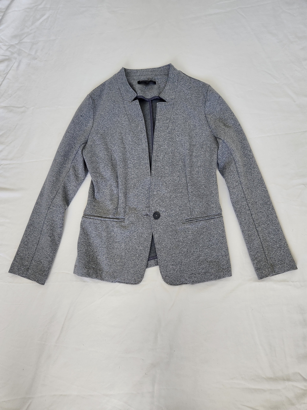Banana Republic Gray Knit Single-Button Blazer
